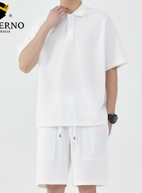 曼西尔奴男士纯色简约百搭吸汗舒适透气阔版休闲POLO衫111226TM