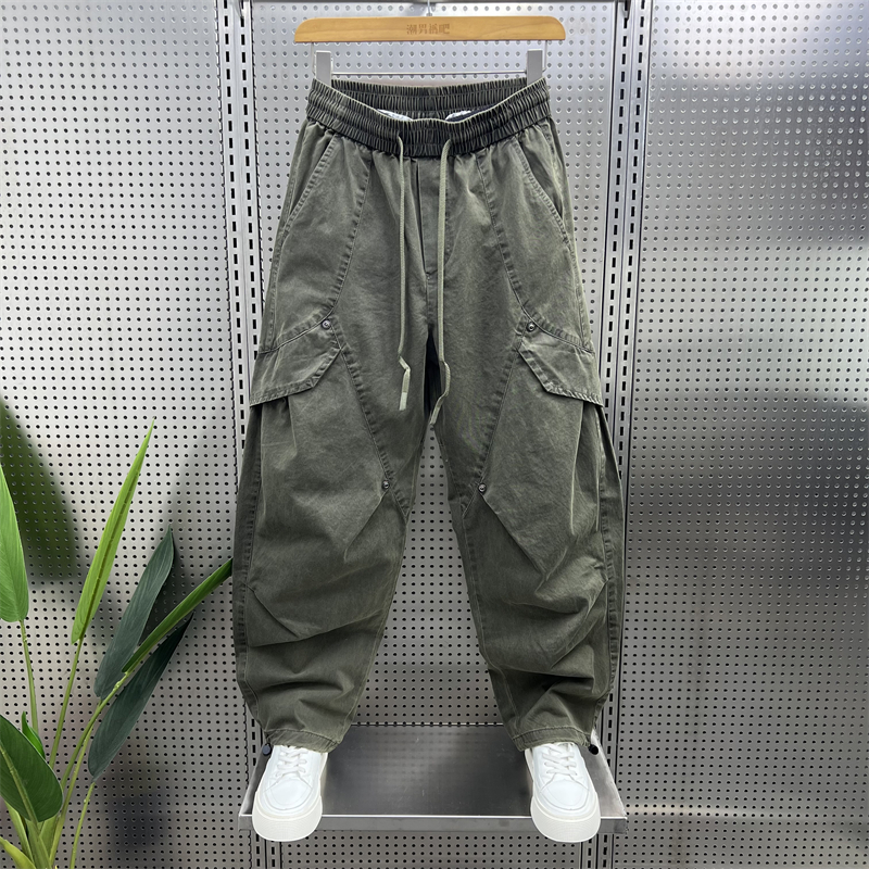 2025秋冬新款潮牌痞帅机能工装裤男士山系休闲裤子青年痞帅阔腿裤