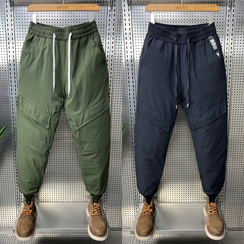 2025新款冬季保暖棉裤男款潮流大口袋青年加厚休闲束脚裤哈伦裤潮