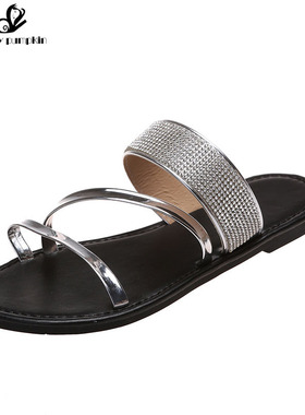 2021 summer slippers women flat sandals for ladies shoes 43