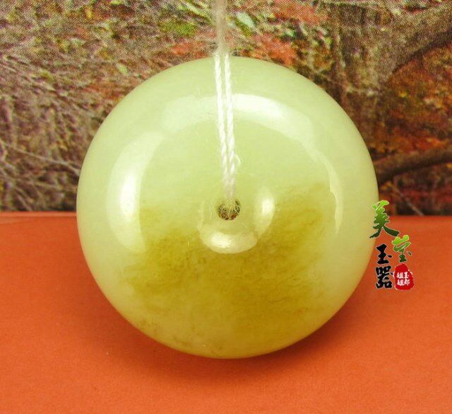 美莹玉器和田玉石挂件天然岫玉佩黄白老玉项吊坠平安扣证书PAK19