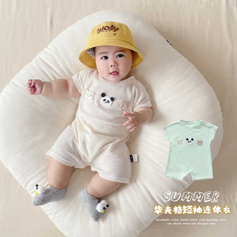 套头连体衣短袖夏季有肩扣