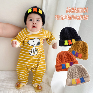 婴儿帽子秋冬婴幼儿可爱超萌冬天女男宝宝毛线帽冬季6-12个月一岁