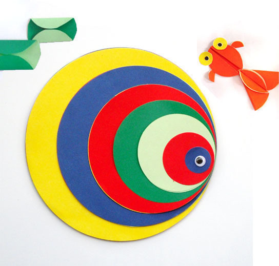 小八腊子手工纸教程 圆形手工折纸 正反面不同色 圆形纸材料彩色