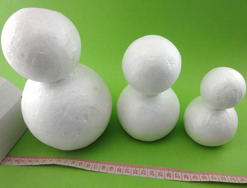 泡沫球保利龙DIY创意材料雪孩子3只熊不倒娃娃彩绘黏贴幼儿园手工