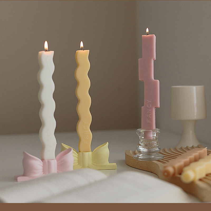 高颜值彩色几何造型长杆香薰蜡烛