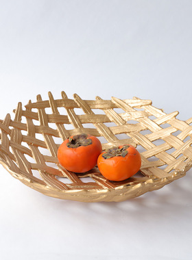 现代简约金色金属树叶镂空装饰品