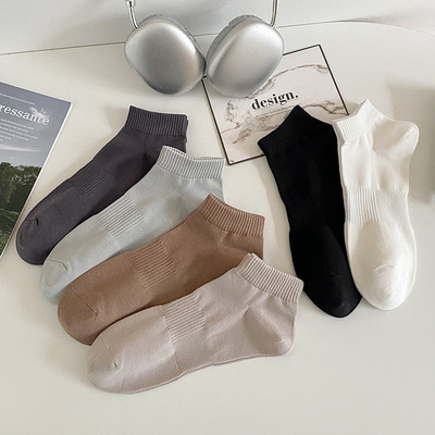 抗起球纯棉男短袜夏薄款防臭运动