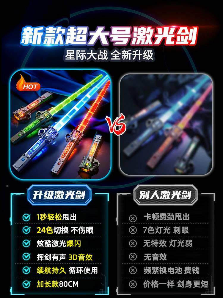 星奖品大发战手提剑版夜光闪荧光棒儿童玩具萝卜伸缩刀73081剑正