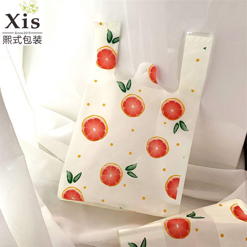 网红水果红西柚塑料打包袋烘焙蛋糕外卖包装袋服装饰品购物手提袋 - 封面
