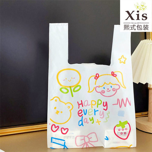 创意涂鸦塑料背心袋外卖打包袋