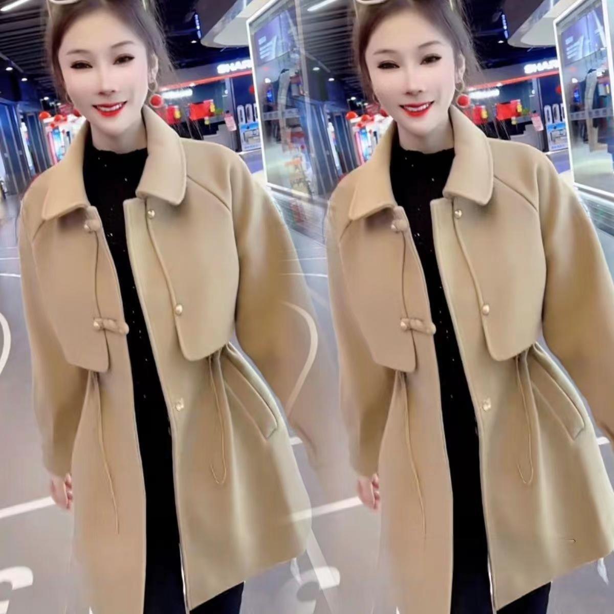 2024新款女款毛呢大衣呢子外套