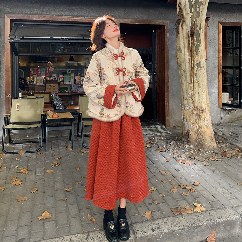 现货数据好新中式加绒套装880-上衣P175-K258套P235-K358,女装套装/套裙,2C007