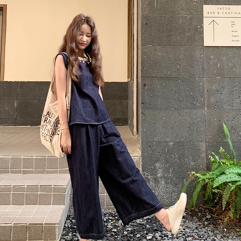 现货2025夏季新款牛仔两件套935-P155-K228,女装套装/套裙,2C007