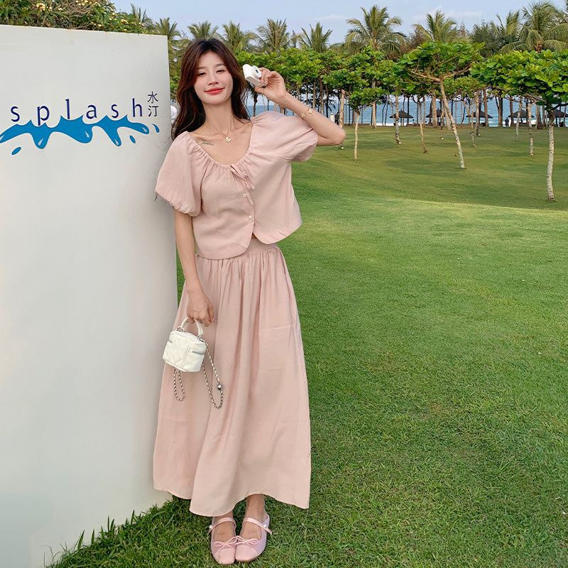 现货 2025夏季新款粉色两件套 0050-P150-K218图片