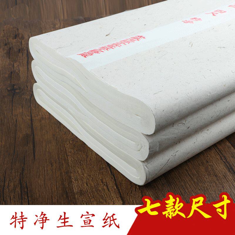 半生半熟书法宣纸毛笔练习练字国画生宣三尺四尺六尺作品纸熟宣