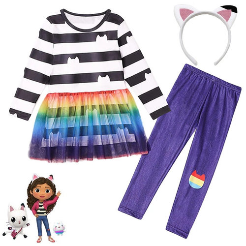 盖比的娃娃屋女童公主裙子Gabby's Dollhouse儿童服装万圣节礼服