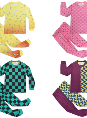 鬼灭之刃Demonslayer儿童睡衣套装长袖长裤春秋男女童家居服套装