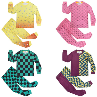 鬼灭之刃Demonslayer儿童睡衣套装长袖长裤春秋男女童家居服套装