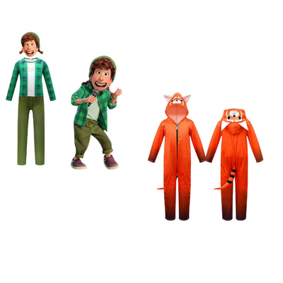 新款青春变形记Turning red小熊猫浣熊卡通动漫表演连体服装