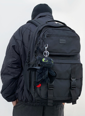 潮牌街头欧美休闲双肩包男大容量旅行电脑背包女学生书包时尚潮流