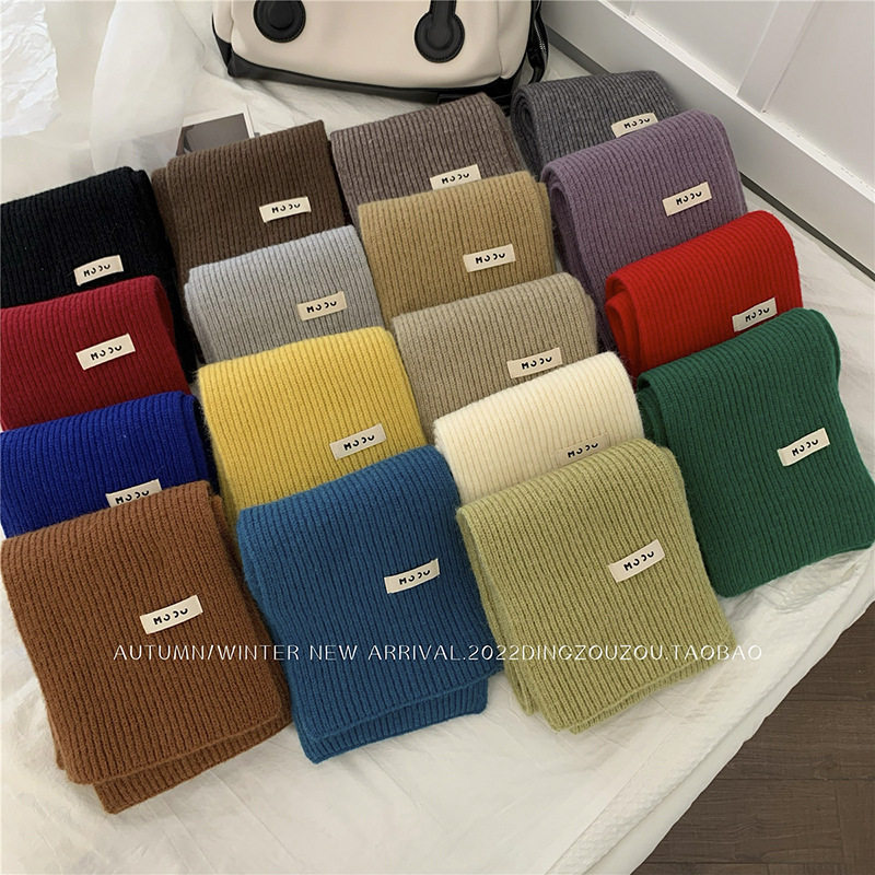 针织短围巾女生春秋冬季