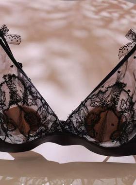 梧桐花开文胸HN24614小胸三角杯红色内衣女法式时尚性感薄款正品