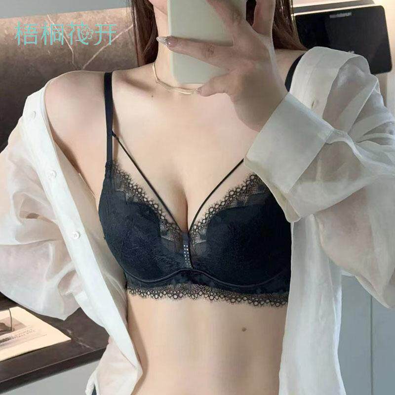 梧桐花开HN84217软钢圈内衣中厚模杯小胸聚拢上托性感贝壳杯文胸