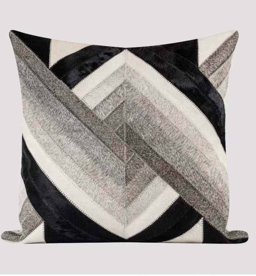 真牛毛现代简约黑白色几何拼接抱枕轻奢沙发靠垫样板间奢华,居家布艺,靠垫/抱枕,淘宝优惠券,粉丝福利购,淘宝优惠卷