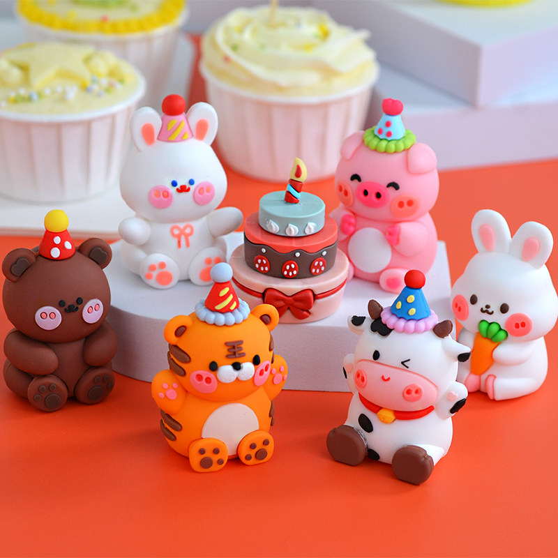 动物蛋糕摆件软胶生肖小兔小熊老虎宝宝儿童周岁生日派对插件装饰,节庆用品/礼品,节日装扮用品,淘宝优惠券,粉丝福利购,淘宝优惠卷