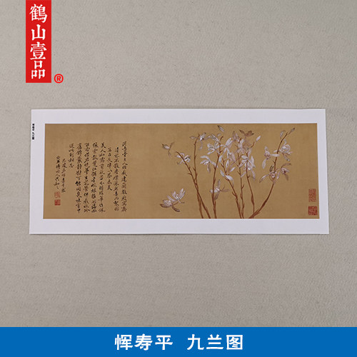 古代名画复制恽寿平九兰图国画写意兰花艺术微喷教学临摹装饰画