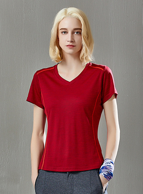 探路者户外男女式羊毛柔软舒适透气短袖T恤HAJH81511/HAJH82512