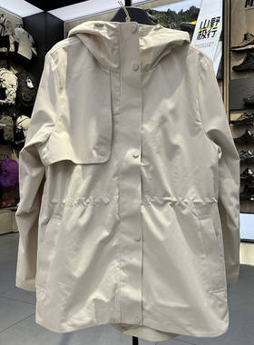 探路者软壳衣女 26春秋防风防水抽绳收腰风衣连帽外套TAYYAO82512