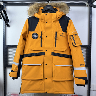 探路者鹅绒羽绒服男 25秋冬新防风保暖连帽派克服外套TADDAN91247