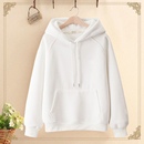 秋冬新款 纯色重磅双层加绒加厚连帽卫衣女学生百搭宽松上衣潮外套