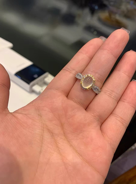 白玉髓戒指鸽子蛋设计感独特尾戒气质高级感可调节女轻奢2024新款