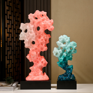 高端新中式轻奢太湖石摆件书房桌面装饰品客厅酒柜电视柜工艺品