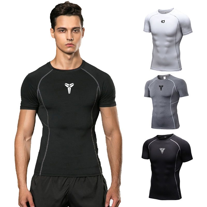 夏季PRO高弹运动紧身衣服男短袖速干t恤跑步健身篮球训练打底上衣