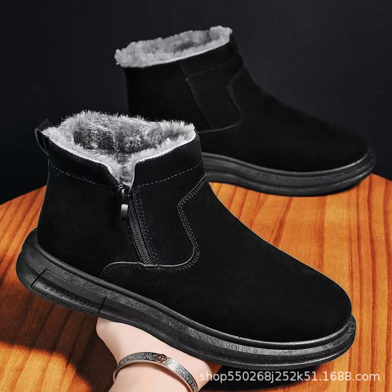 男鞋2025冬季新款加绒加厚保暖棉鞋子男款户外休闲时尚防寒雪地靴