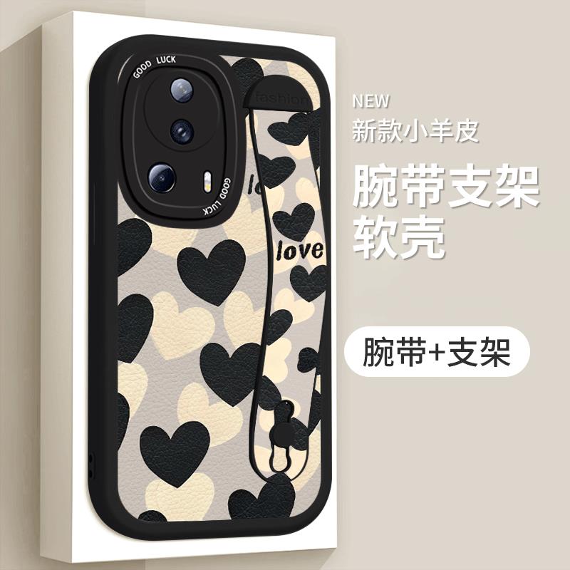 适用小米civi3手机壳2209129SC新款23046PNC9C时尚小羊皮micivi2个性腕带xiaomicivi1s防摔2109119BC情侣创意