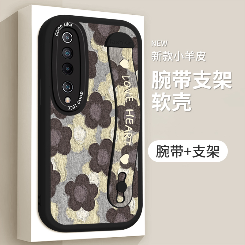 适用小米10Pro手机壳mi10青春版新款小羊皮小米10腕带支架M2002J9E个性M2001J2C防摔xiaomi10s女M2001J2E简约