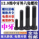 1.25 中牙螺丝高强度外六角中丝扣螺栓螺母汽车汽修丝m10m12 1.5