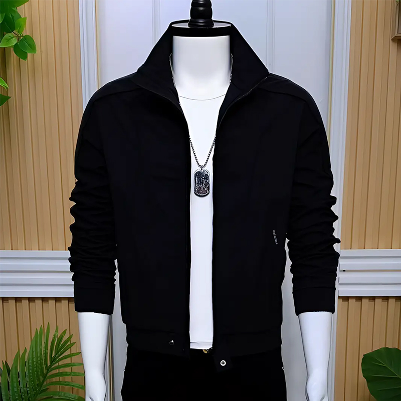 男士夹克外套春秋新款韩版修身时尚休闲纯色高级感帅气百搭上衣潮