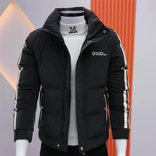 新款 时尚 男士 修身 帅气立领加厚保暖帅气百搭潮流棉服 棉衣韩版 冬季