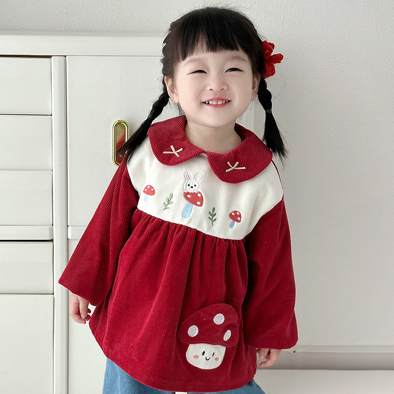 阿喜和悦婴儿吃饭反穿衣宝宝秋冬季女孩可爱防水防脏儿童罩衣公主