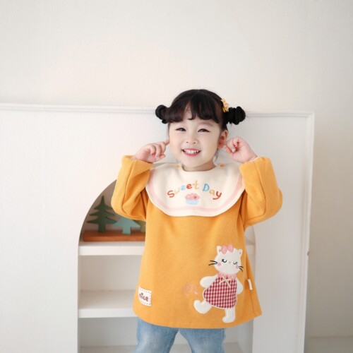 秋冬罩衣女宝宝公主裙外穿吃饭围兜护衣可爱幼儿童反穿防水防脏