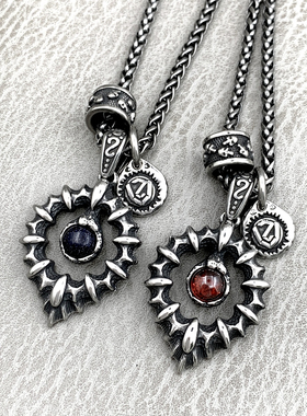 原创高街项链女男潮小众设计刻骨铭心吊坠钛钢复古个性嘻哈毛衣链