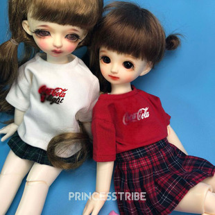 热销Co可乐6分bjd宽松T恤短袖娃娃衣服多色imda2.6 3.0马肉卡可穿