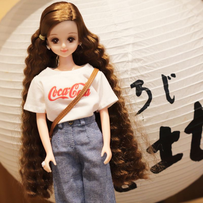 手作复古可乐T恤blythe小布babi30cm娃娃ob/az珍妮丽嘉可穿6分bjd