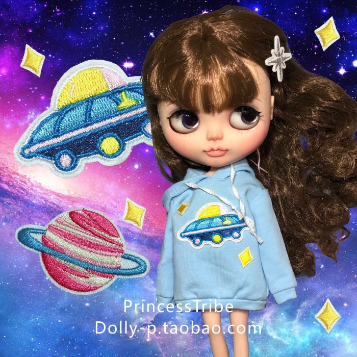 princess部落限量手工blythe娃衣宇宙系列刺绣连帽衫卫衣小布bjd